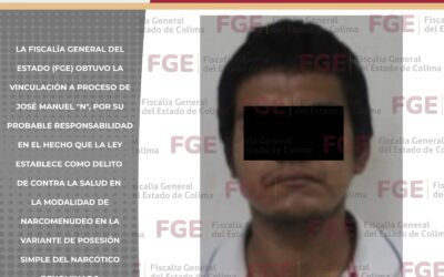 OBTIENE FGE VINCULACIÓN A PROCESO POR POSESIÓN DE METANFETAMINAS  EN TECOMÁN
