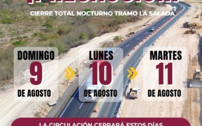 SEIDUM COLIMA PARTICIPA CIERRE TOTAL EN EL TRAMO LA SALADA ESTE DOMINGO, LUNES Y MARTES