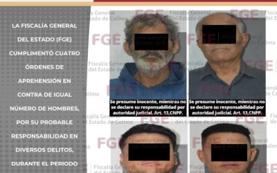 CUMPLIMENTA FISCALÍA CUATRO ÓRDENES DE APREHESIÓN POR DIVERSOS DELITOS