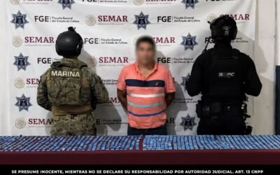 SSPC Y MARINA DETIENEN A DOS OBJETIVOS DEL CARTEL LOS MEZCALES EN COLIMA; LES ASEGURARON MÁS DE 2 MIL DOSIS DE METANFETAMINAS