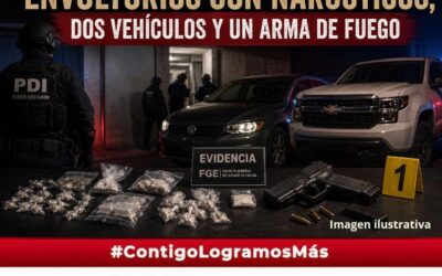EN CATEOS, ASEGURAN ENVOLTORIO CON NARCÓTICOS DOS VEHÍCULOS Y UN ARMA DE FUEGO