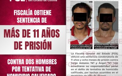 FGE OBTIENE SENTENCIA DE MÁS DE 11 AÑOS DE PRISIÓN CONTRA DOS HOMBRES POR TENTATIVA