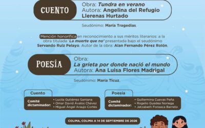 SUBSECRETARÍA DE CULTURA ANUNCIA GANADORAS DEL PREMIO DE CUENTO Y POESÍA DE LA FERIA DEL LIBRO COLIMA 2026