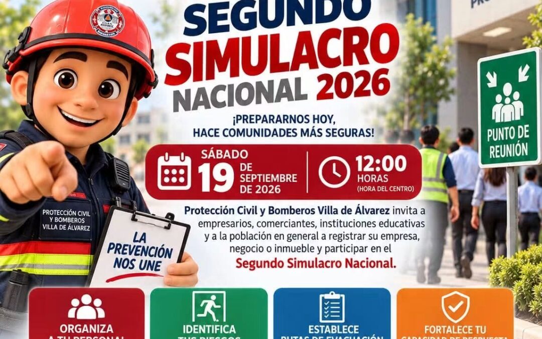 ‎EN VILLA DE ÁLVAREZ EL SEGUNDO SIMULACRO NACIONAL 2026 SE CONCENTRARÁ EN SEIS PUNTOS