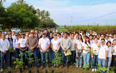 ESTUDIANTES Y PERSONAL DE LA UDEC PLANTAN 240 ÁRBOLES EN LA PLAYA EL REAL, EN TECOMÁN