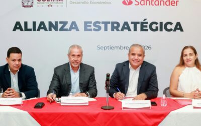 GOBIERNO DEL ESTADO DE COLIMA Y SANTANDER FIRMAN CONVENIO PARA FORTALECER A PYMES Y ACERCAR 5 MIL BECAS DE CAPACITACIONES GRATUITAS