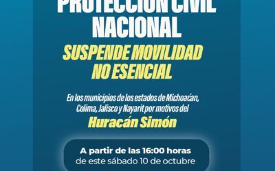 AYUNTAMIENTO DE COLIMA EXHORTA A LA POBLACIÓN A SUSPENDER ACTIVIDADES NO ESENCIALES ANTE EL HURACÁN SIMÓN
