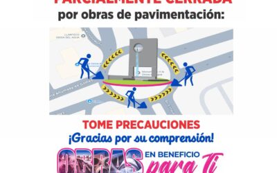 AYUNTAMIENTO DE VDEA AVISA DE CIERRE PARCIAL DE GLORIETA DIOSA DEL AGUA POR OBRAS DE PAVIMENTACIÓN